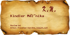 Kindler Mónika névjegykártya